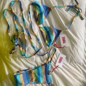 Solid and Striped Bikini Set